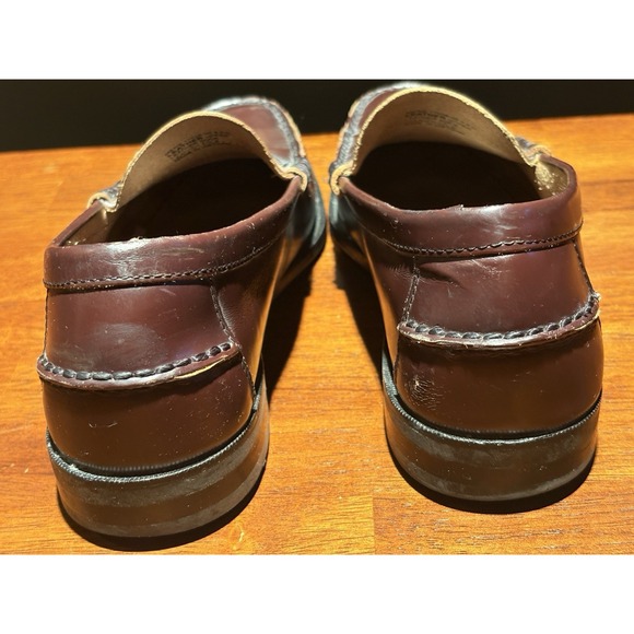 Florsheim Penny Loafer Black Leather Shoes Slip-On Leather Moc Toe Mens 9.5D - Picture 8 of 9